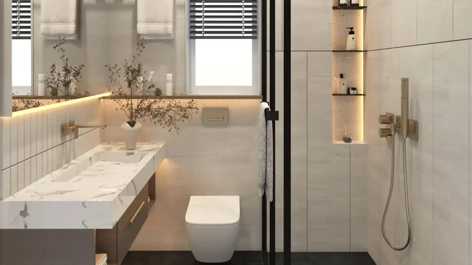 Sophisticated Bathroom Interior - Hennur Extension Project