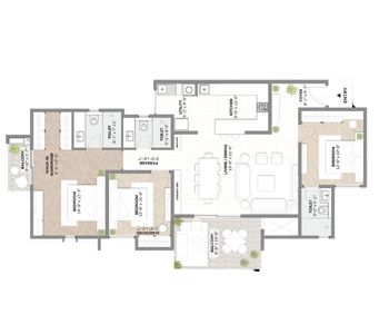 Assetz Sora & Saki Phase 2 floor plan 3 BHK