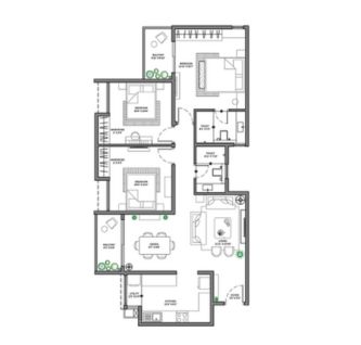 Assetz Old Madras Road 3 BHK floor plan 2